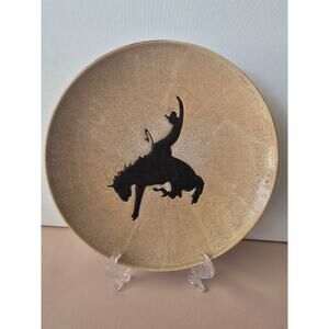 Buckaroo Cowboy Living Salad Plate Southwest Stoneware 8.5" Ranch Brown Country